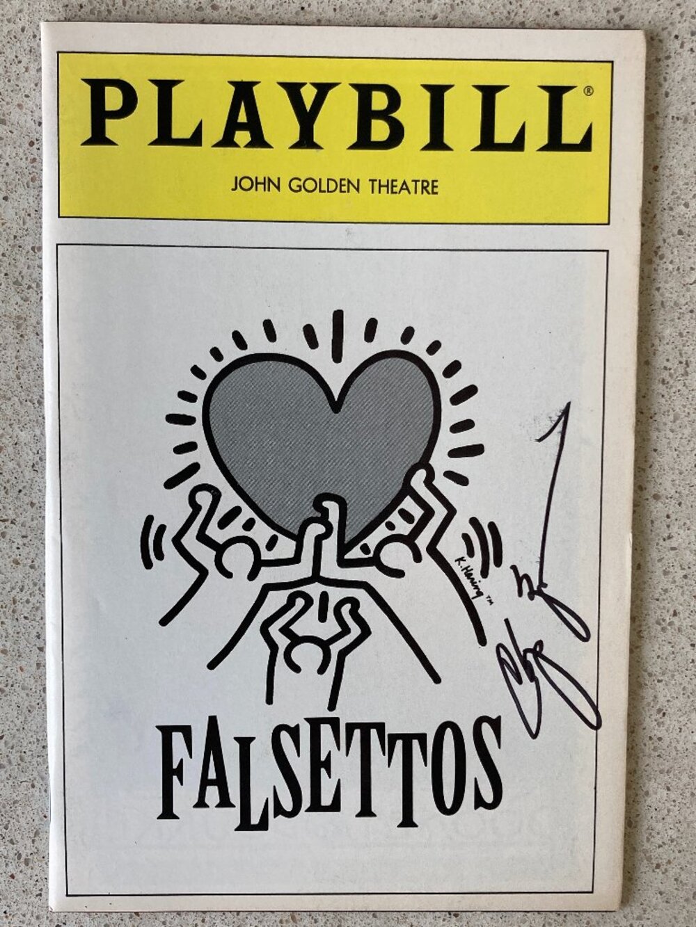 CHIP ZIEN (Only) Signed Playbill Falsettos MICHAEL RUPERT STEPHEN BOGARDUS 1992